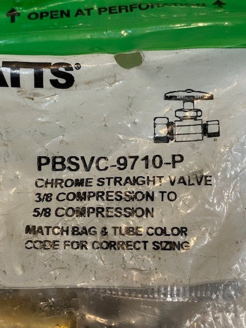 Watts PBSVC-9710-P Chrome Straight Valve 3/8 Compression to 5/8 Compression