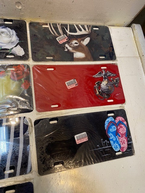 10 Qty of Various Adv. Graphics 4-Hole License Plates 11-3/4" x 5-3/4" (10 Qty)