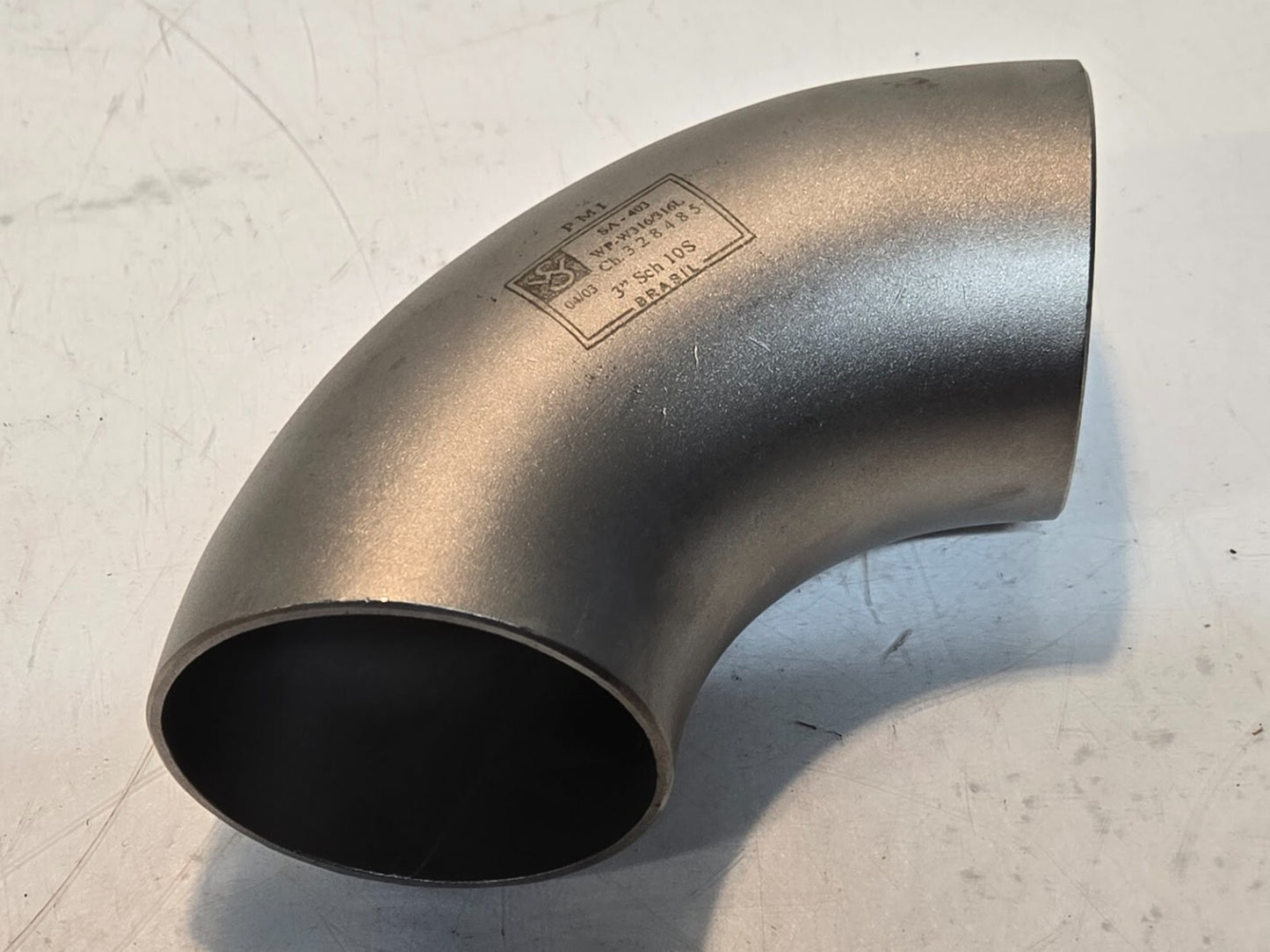 2 Quantity of 90 Degree 3" Sch 10S Pipe Fittings | WP-W316/316L | SA-403 (2 Qty)