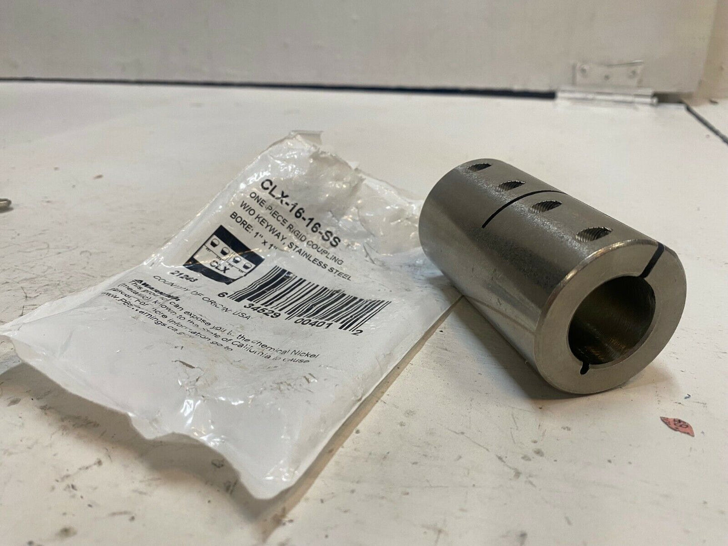 Ruland CLX-16-16-SS One Piece Rigid Coupling Stainless Steel Bore: 1" x 1"