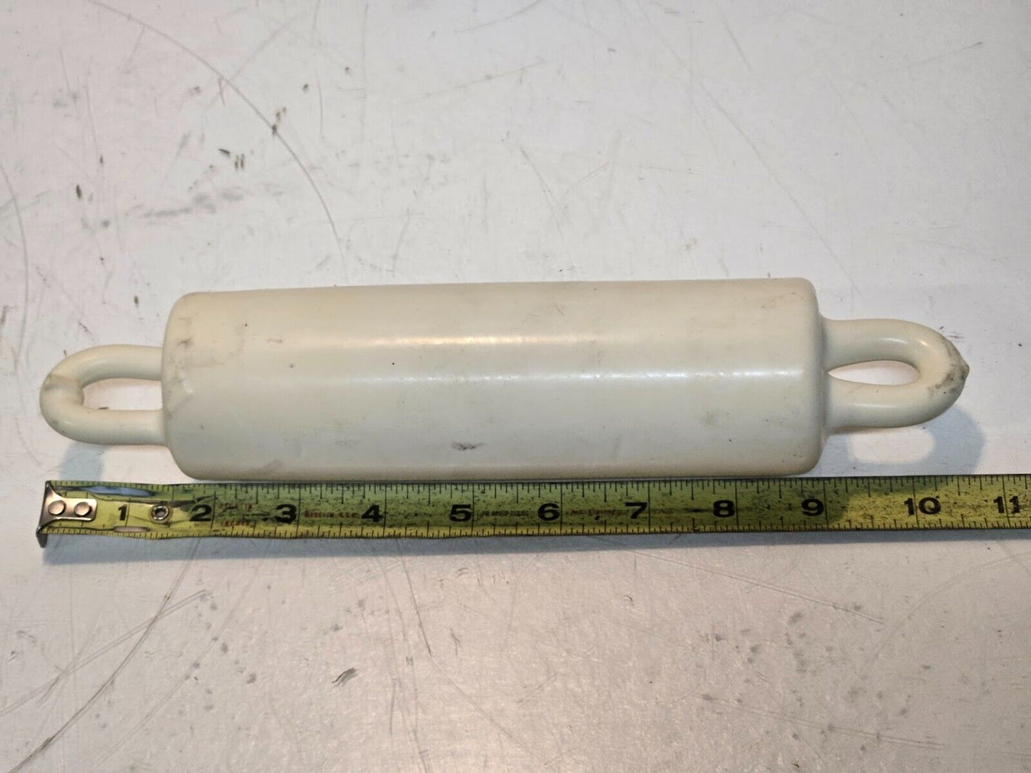 Flagpole Counter Weight 6.7 Lb White Double Eye | 2-1/4" Diameter 10-1/2" Long