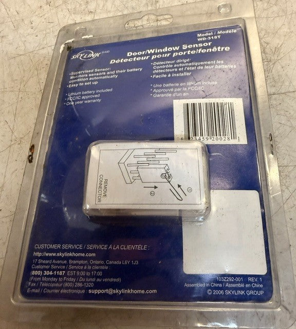Skylink Household Alert Door/Window Sensor Model WD-318T Home Security Unit