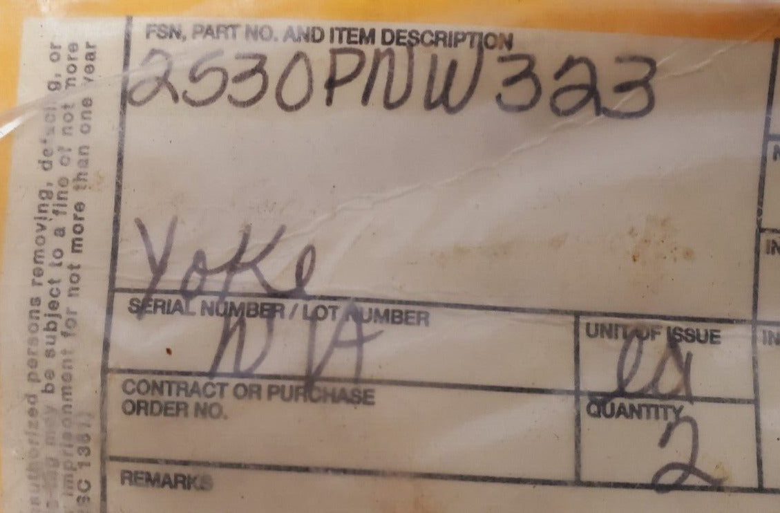 Yoke Part Number 2530PNW323 | W323