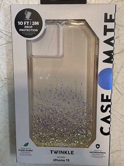 3 Assorted Case Mate iPhone 13 Phone Cases Sheer Superstar, Karat & Twinkle