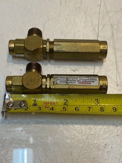 2 Quantity of Mini Brass Balanced Pressure Regulator Valves 3-1/4" L 13mm Thread
