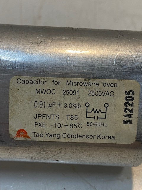 Tae Yang Condenser Capacitor MWOC 25091 | 2500 VAC