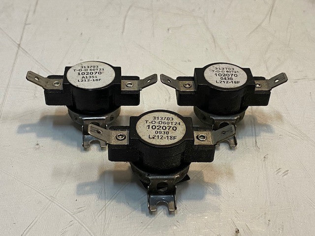 3 Quantity of T-O-D 60T21 for Speed Queen Dryer Thermostat 313703 (3 Quantity)