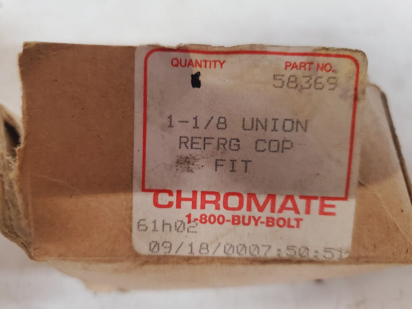 6 Qty. of Chromate Union | Pipe Close | Duty Brass 54756 | 54339 | 58369 (6 Qty)