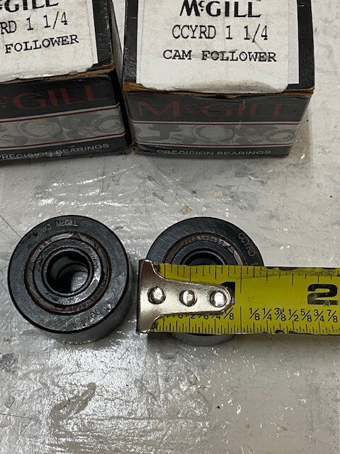 2 Pack of McGill CCYRD 1 1/4 Crowned Cam Followers Yoke Mount Rollers (2 Qty)