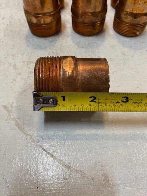 7 Qty of Copper Male Adapter Fittings 2-1/4" Tall 1-3/4" Wide 37mm ID (7 Qty)