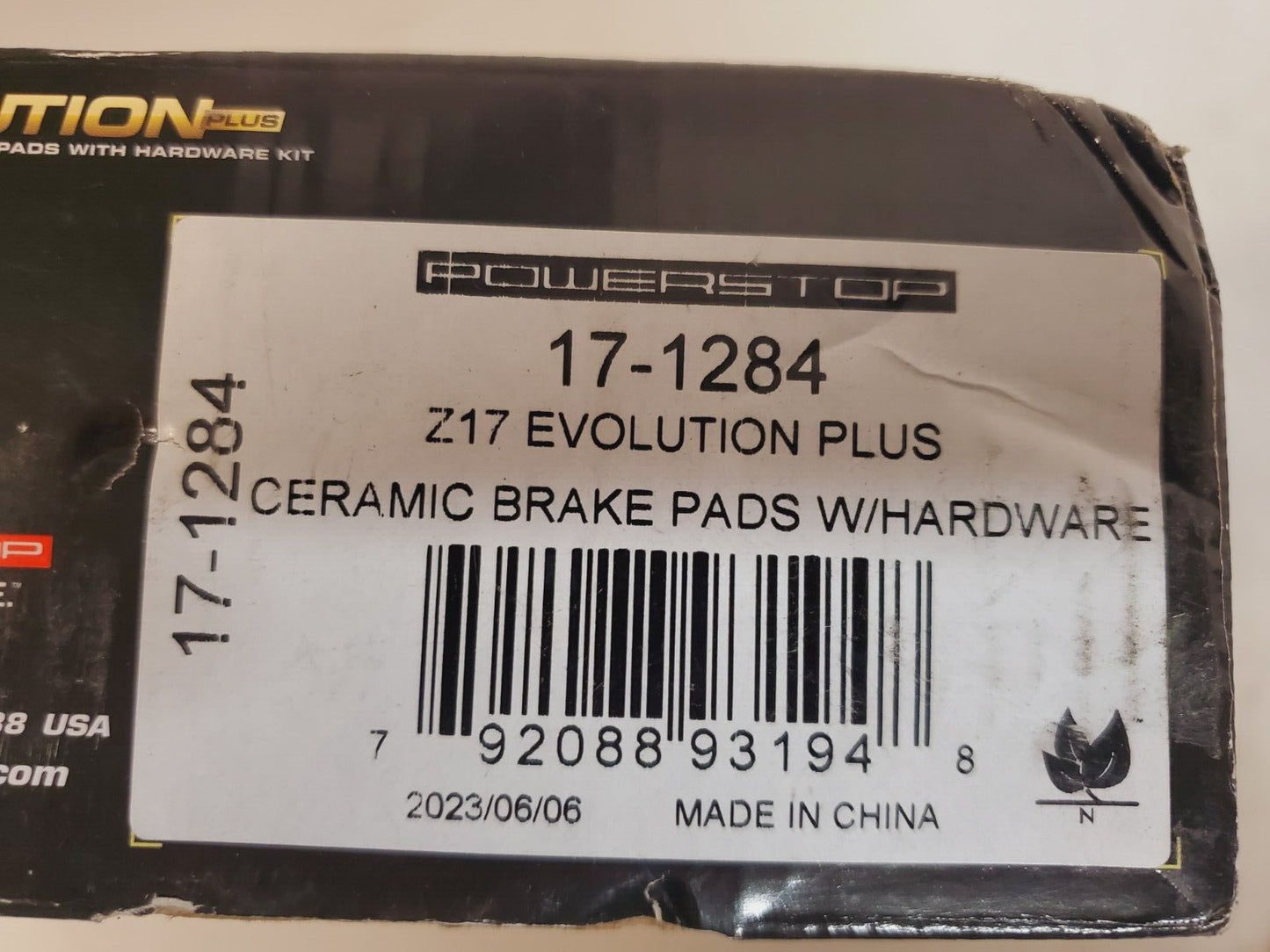 8 Qty. of PowerStop Z17  Ceramic Brake Pads w/Hardware 17-1432 & 17-1284 (8 Qty)