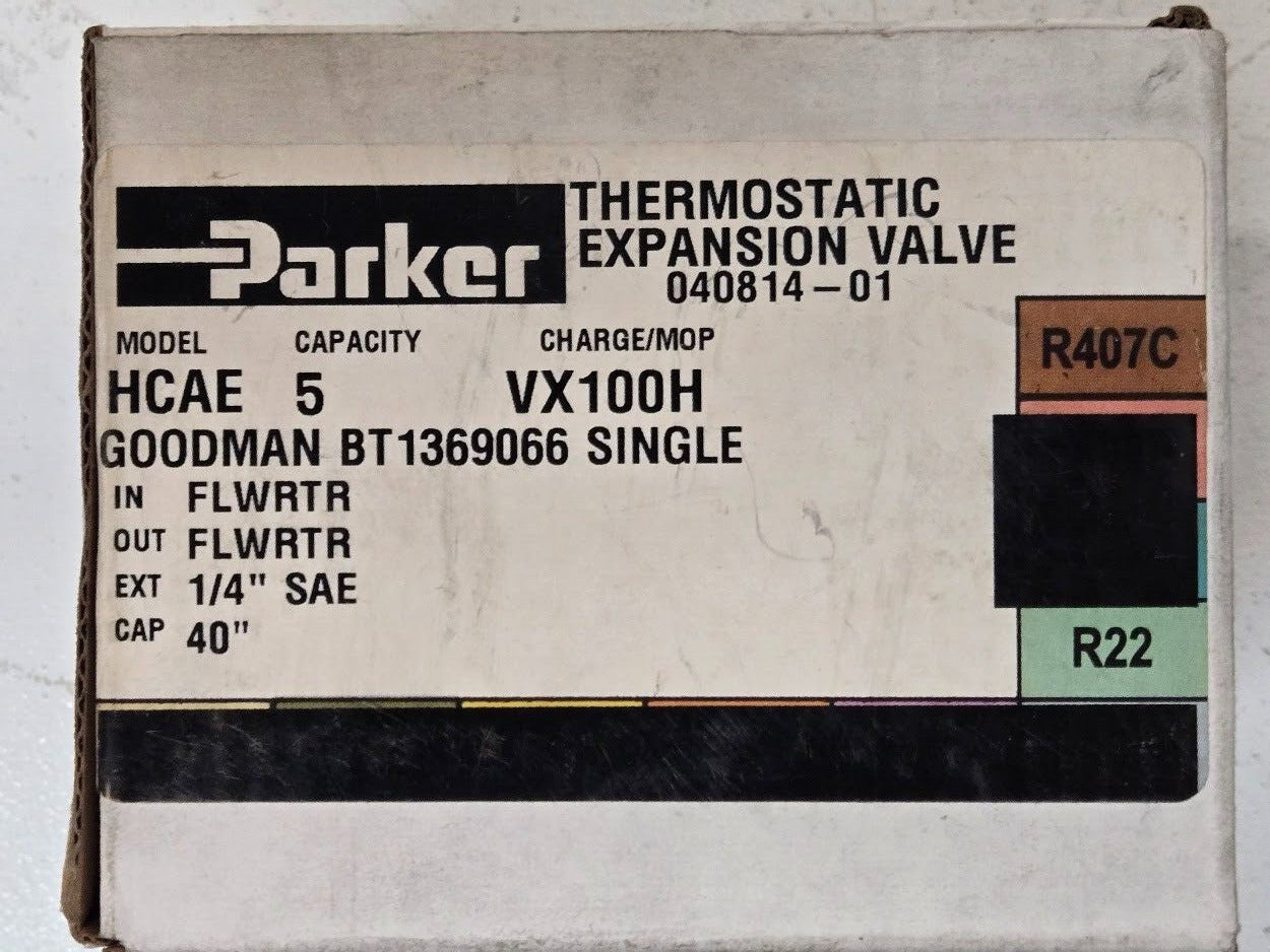 Parker Thermostatic Expansion Valve 040814-01 | HCAE | BT1369066 | VX100H