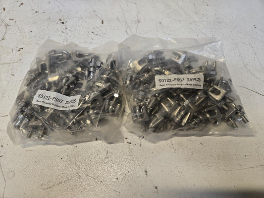 50 Quantity of Suncor Stainless S0122-FS07 1/4" Wire Clips (50 Quantity)