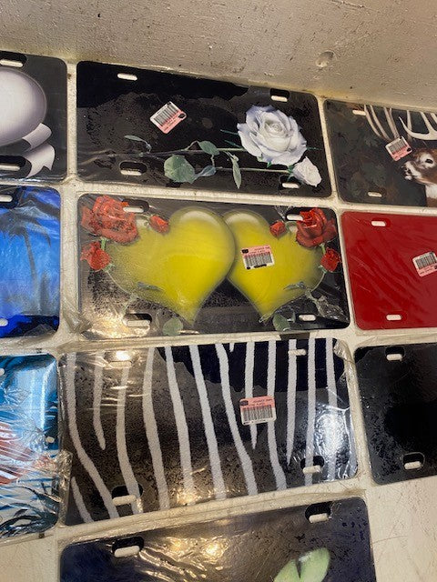 10 Qty of Various Adv. Graphics 4-Hole License Plates 11-3/4" x 5-3/4" (10 Qty)