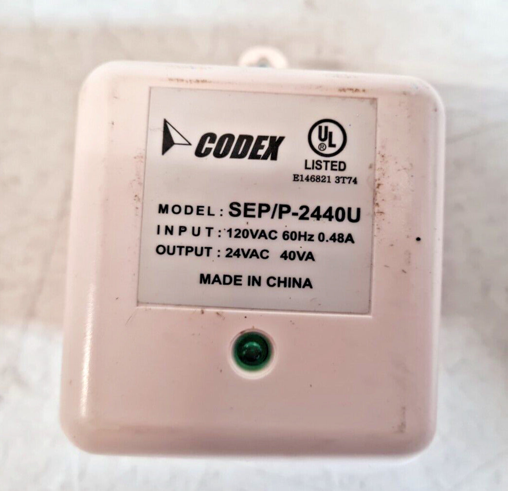 Codex  Plug In Transformer Class 2 | SEP-P/2440U | SC1403 | 120VAC 60Hz 0.48A