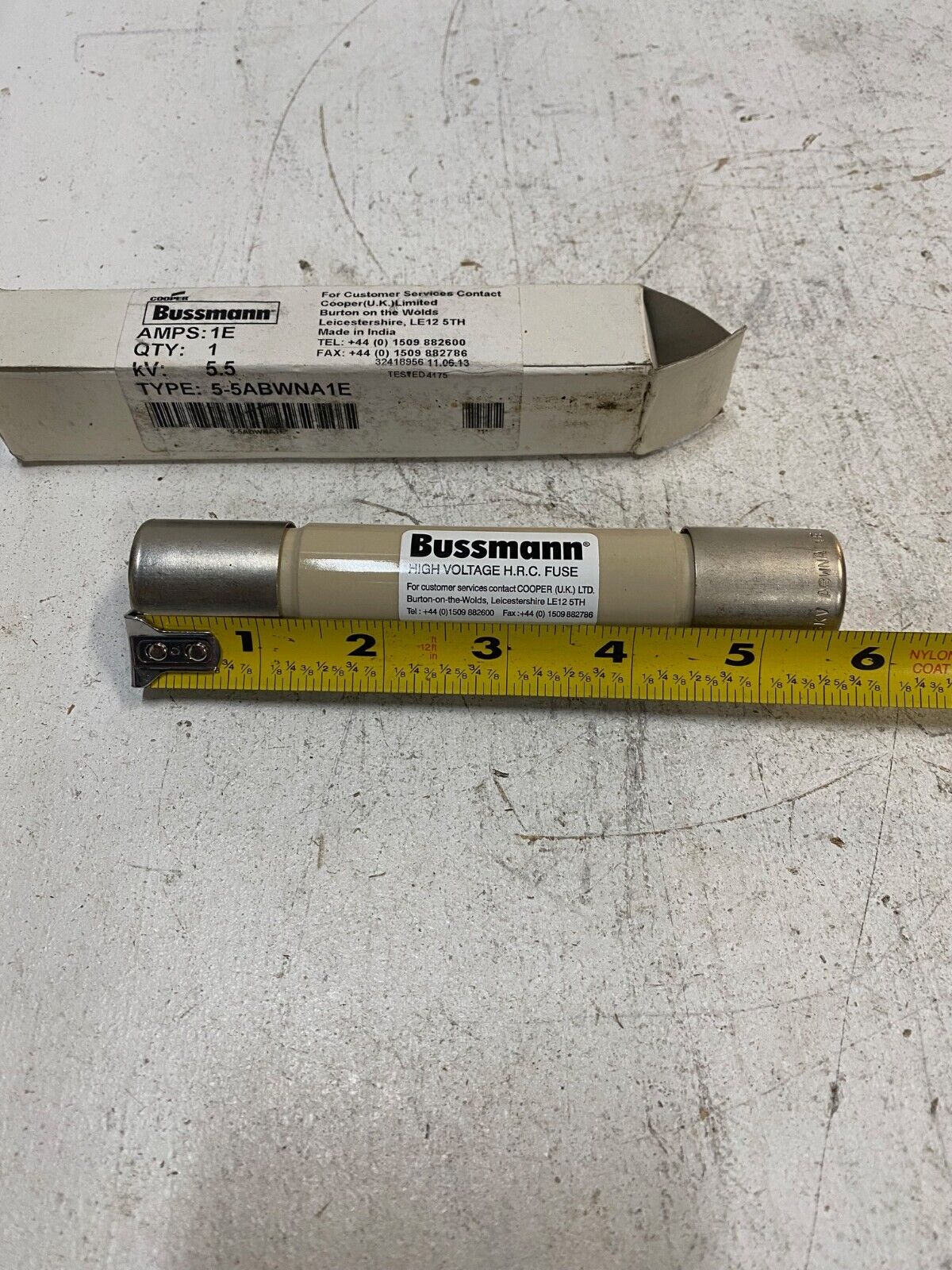 Bussman 5-5ABWNA1E High Voltage H.R.C. Fuse 5.5kV 1Amp