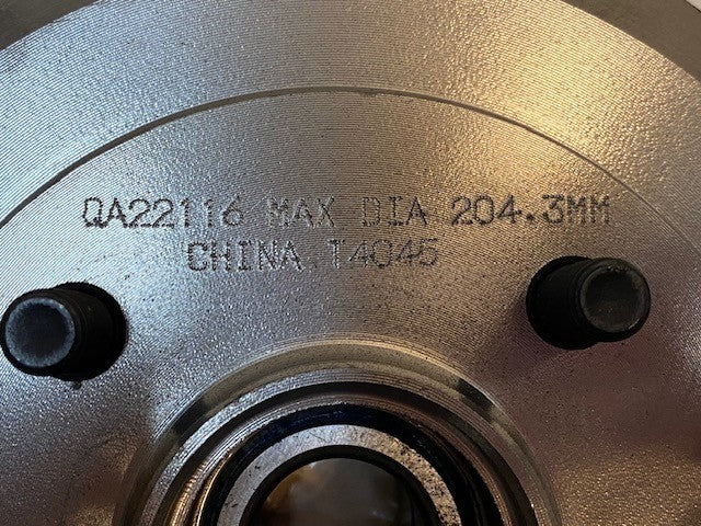 Duralast Brake Drum 22116 | 4 x 180mm Bolt Pattern | Max. Dia. 204.3MM | 14045