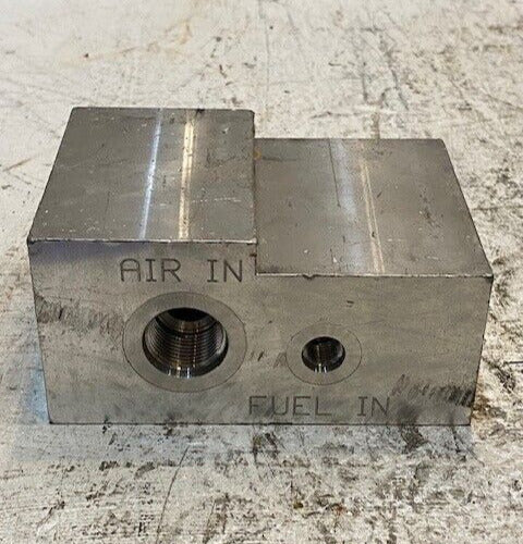 Air In Fuel In Hydraulic Manifold 4-3/4" Long 3-1/2" Wide 2-3/8" Thick