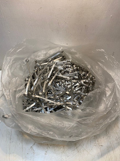 12 lb Bag of Hundreds Of Variety of Cargill Tyden 8" Tin-Plated Metal Ball Seals