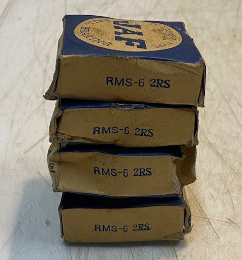 4 Quantity of JAF Sealed Deep Groove Ball Bearings RMS-6 2RS (4 Quantity)