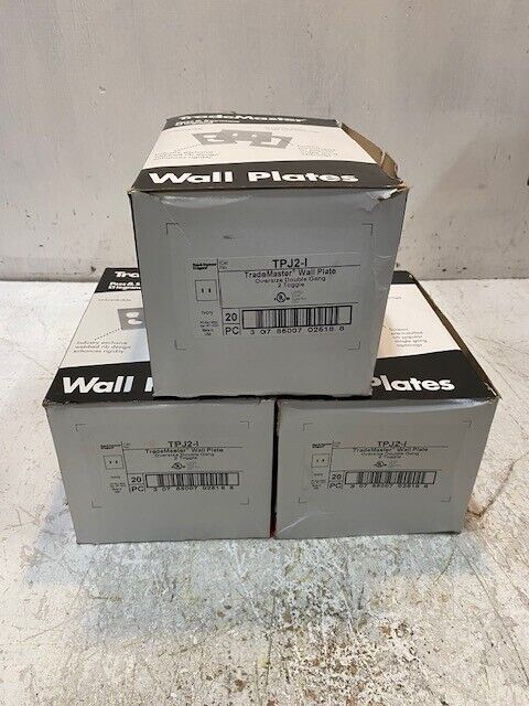 3 Boxes of 20 Quantity of Trademaster TPJ2-I Wall Plates (60 Quantity Total)