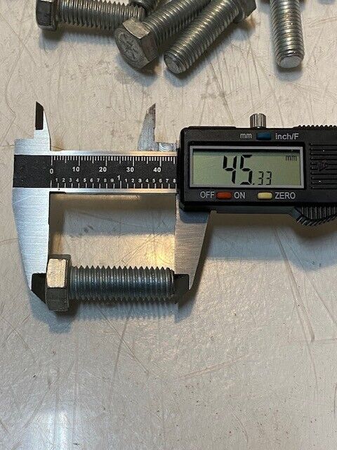 90 Quantity of WB Hex Head Bolts 45mm L 19mm Hex Head 13mm Thread (90 Qty)
