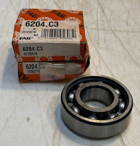 2 Quantity of FAG Deep Groove Bearings 6204C3 | 20x47x14mm (2 Quantity)