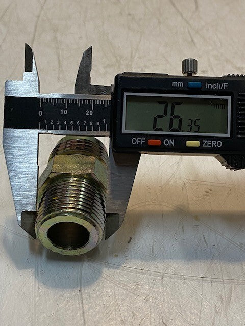3 Qty of Hydraulic Flare Cone Male Connectors 2" L 16mm ID 26mm Thread (3 Qty)