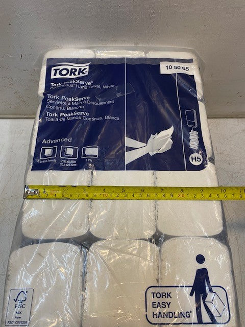 Tork Molnlycke PeakServe 105065 12PK Continuous Hand Towels White H5 410 Sheets