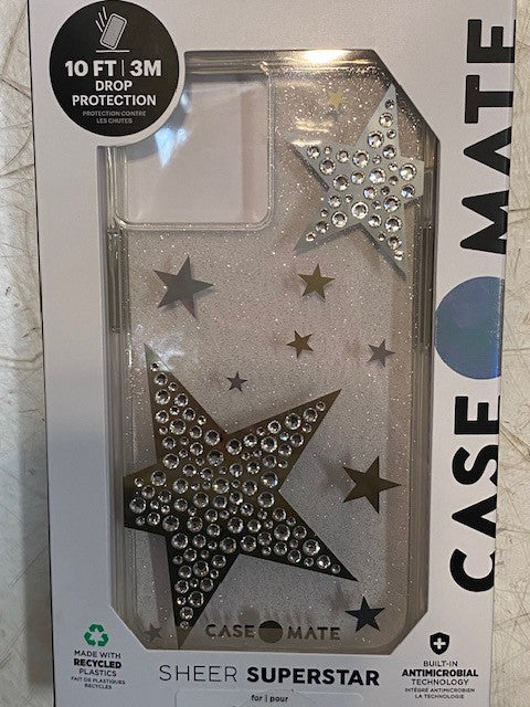 3 Assorted Case Mate iPhone 13 Phone Cases Sheer Superstar, Karat & Twinkle