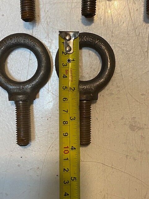 13 Qty of Buckeye Eye Bolts 3050 | 3-3/4" L 2" W 31mm Bore 13mm Thread (13 Qty)