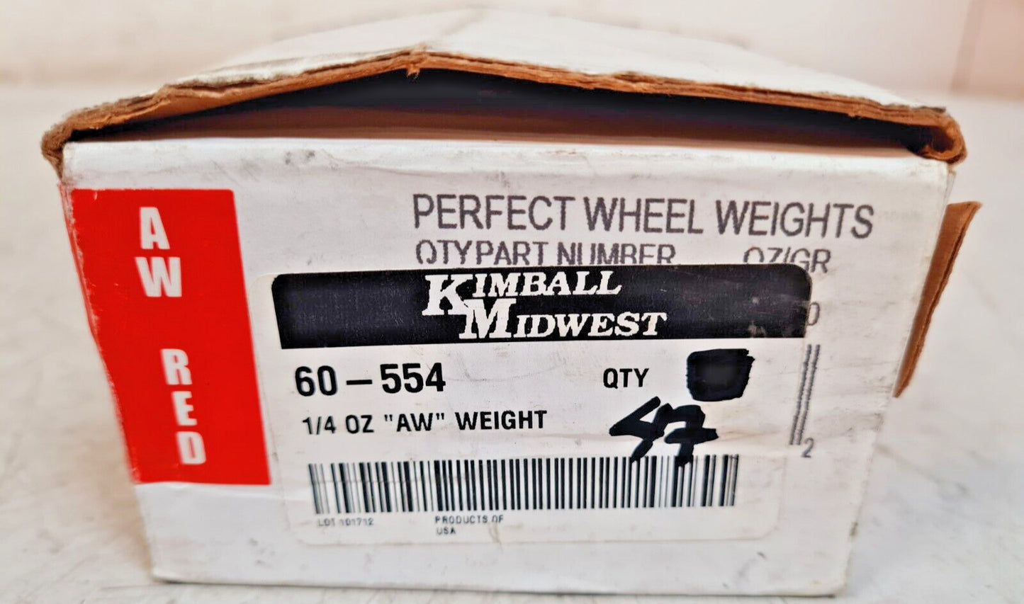 47 Qty. of Kimball Midwest 1/4 OZ "AW" Wheel Weights 60-554 (47 Qty)