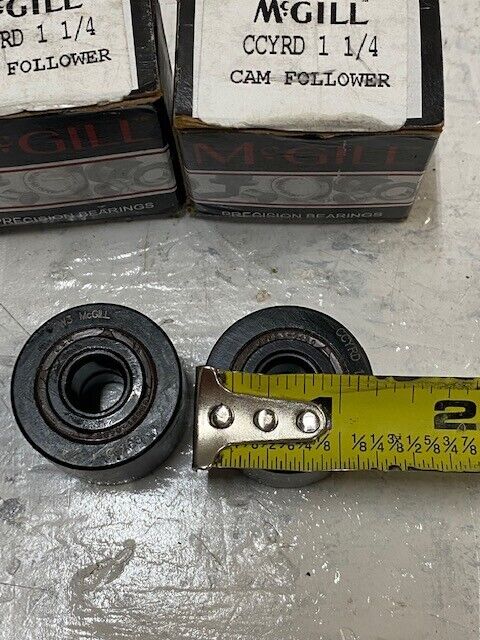 2 Pack of McGill CCYRD 1 1/4 Crowned Cam Followers Yoke Mount Rollers (2 Qty)
