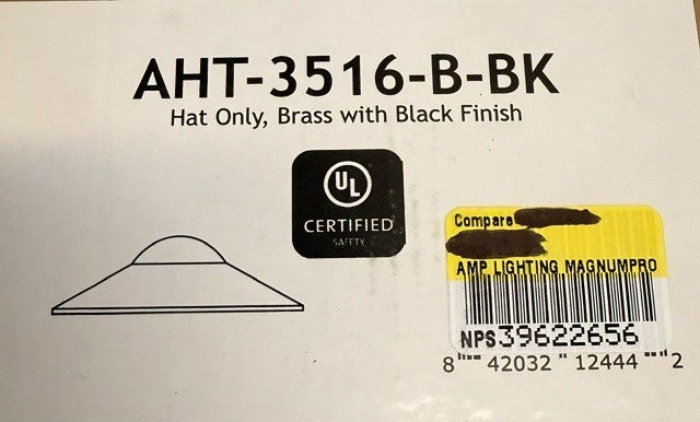 2 Quantity AMP Brass Black Patch & Area Light Shade AHT-3516-B-BK | 526240