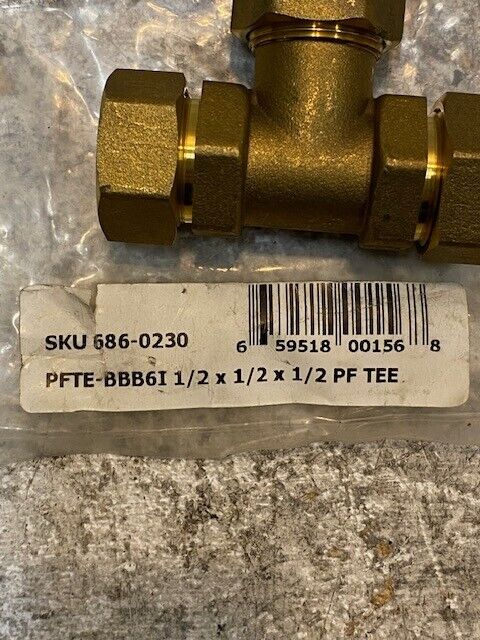 Pro-Flex PF-12 0540 15mm 686-0230 PFTE-BBB6I 1/2 x 1/2 x 1/2 PF TEE