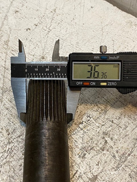 Axle Shaft 6-Lug 33-Spline 33" Long 14mm Lug Holes 42mm Shaft Dia. 36mm End