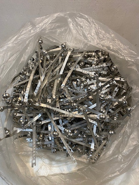 12 lb Bag of Hundreds Of Variety of Cargill Tyden 8" Tin-Plated Metal Ball Seals