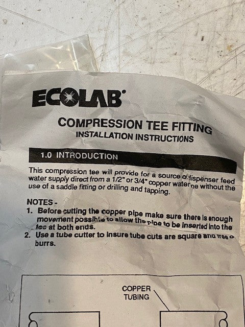 4 Qty of Ecolab Compression Tee Fittings TEE BR 5/8 x 1/8 FNPT BRS PK (4 Qty)