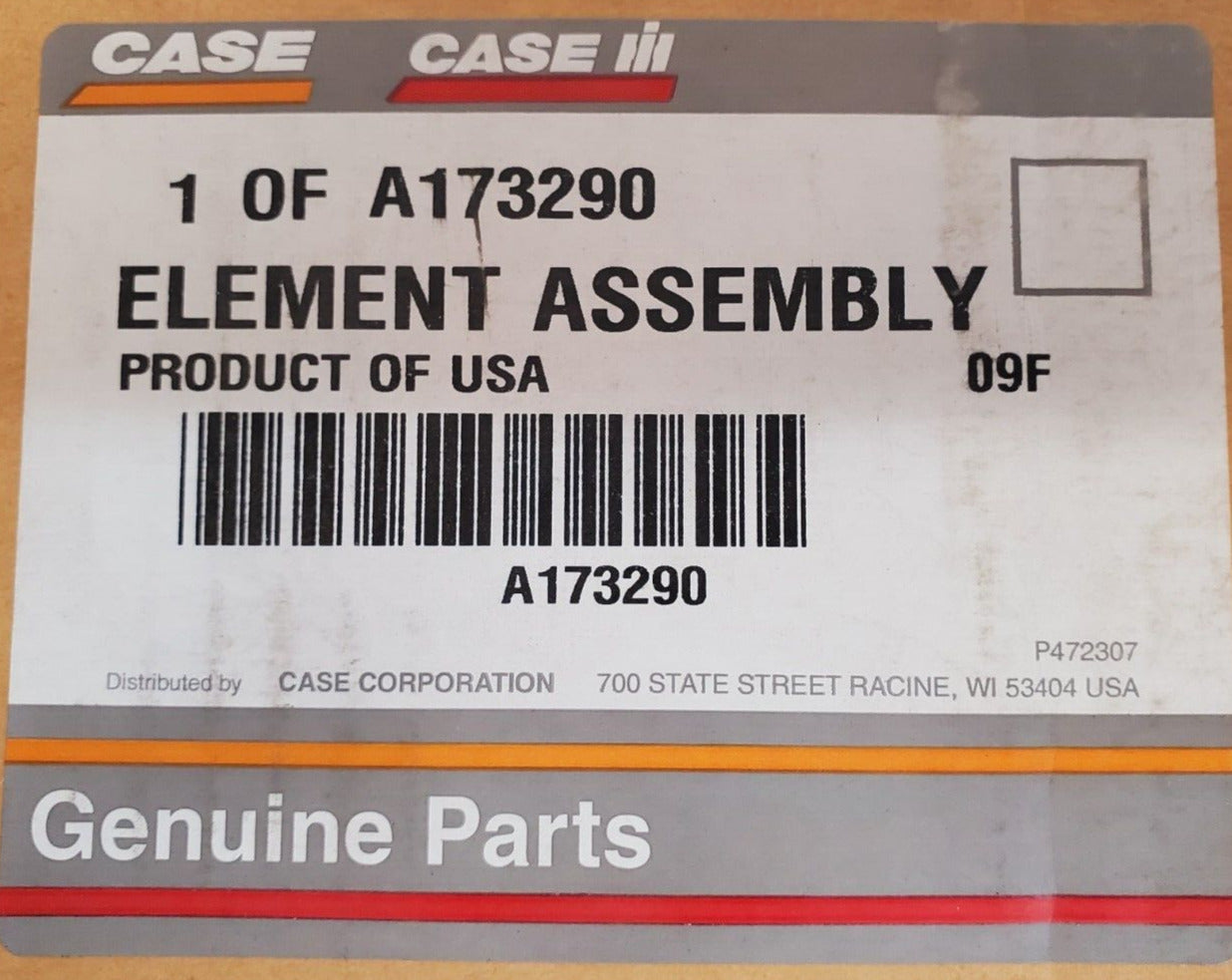 Case Genuine Parts Air Filter A173290 | 09F