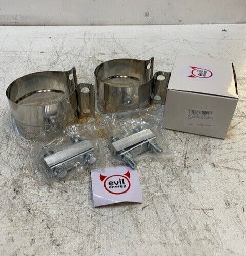 6 Boxes of 2 Pcs Evil Energy 4" Exhaust Claps Stainless Steel (12 Qty Total)