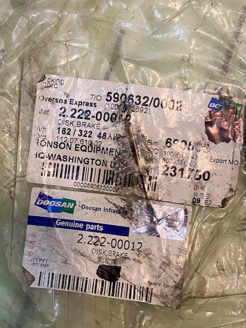 Doosan Disc Brake 2.222-00012 | 8" Dia 47mm Bore 30mm Holes