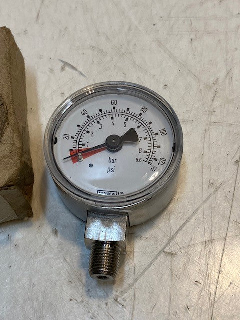 Wika 4205114 Pressure Gauge 131.11 2" 125 PSI/Bar 1/8" NPT LM