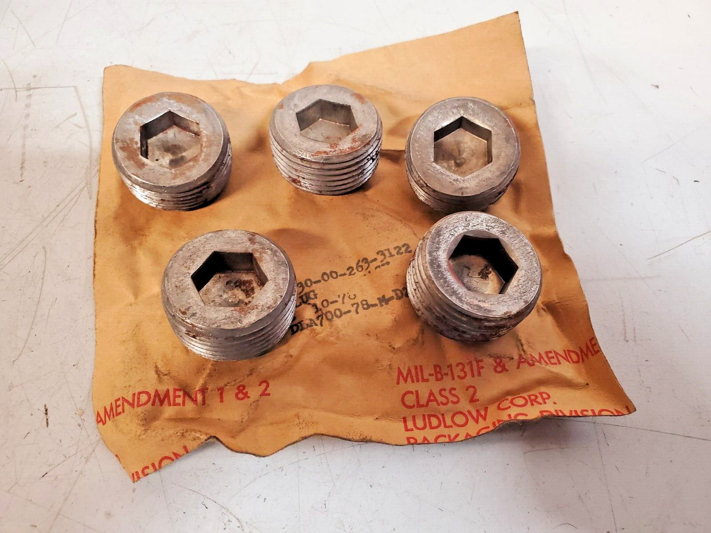 3 Qty. of 5 units Hex Pipe Plugs 4730-00-263-3122 | DLA700-78-M-D271 (15 Qty)