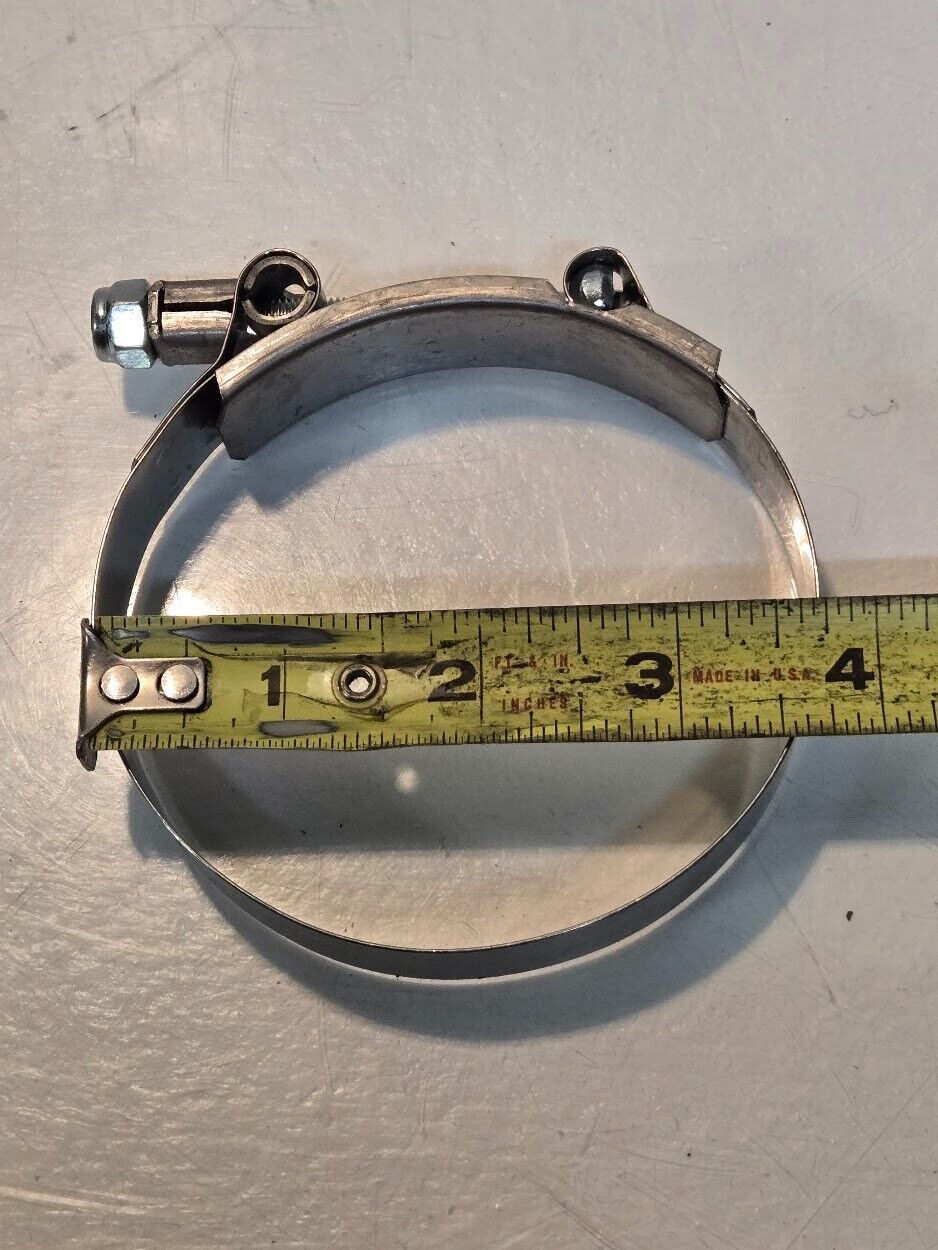 8 Quantity of Breeze T-Bolt Hose Clamps Min Dia 325 Stainless Steel Band (8 Qty)