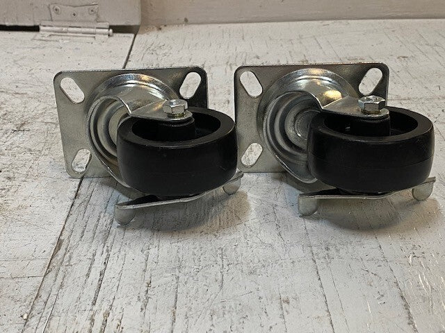 2 Pack of Standard Plate Casters 105mm Base 75mm OD 32mm Treadwidth(2 Quantity)