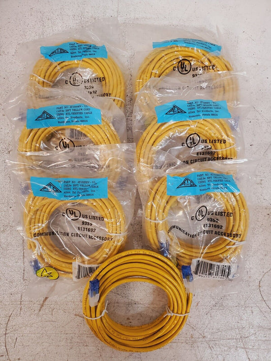 7 Quantity of Allen Tel Cat 5e Patch Cables 25Ft AT1525EV-YL (7 Qty)