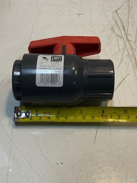 2 Quantity of Spears 1" PVC Threaded Ball Valve 235 PSI 2121-010 (2 Quantity)