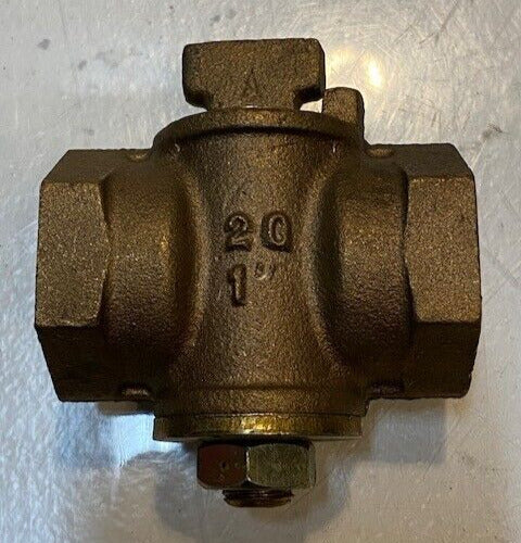 A.Y. McDonald 2G 1" Bronze Flat Head Gas Plug Valve 29mm ID