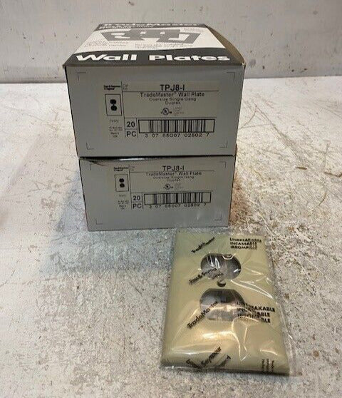 2 Boxes of 20 Quantity of Trade Master Wall Plates TPJ8-I (40 Quantity Total)