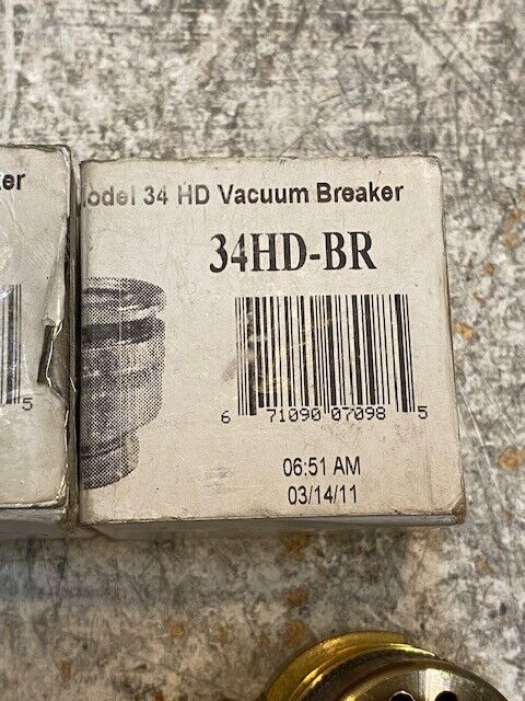 2 Qty of Woodford Nidel Brass 34HD-BR Vacuum Breaker B64.2 125Psi 1011 (2 Qty)